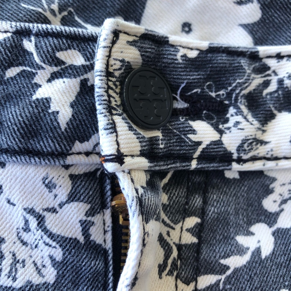 Tory Burch Alexa cropped skinny floral jeans size 27 - Picture 2 of 16